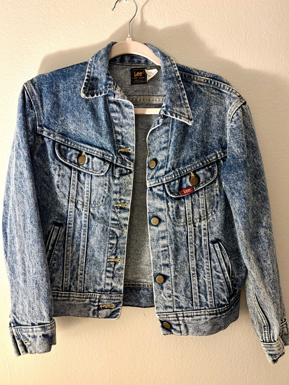 Lee Acid Wash Denim Jacket Blue Jean Jacket Cropped Trucker S